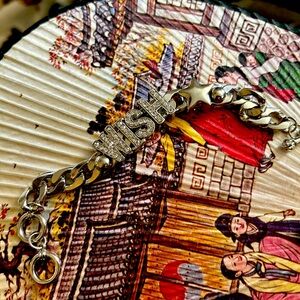 Wish Stainless Steel with Crystals WISH Bracelet fits  sizes -7”to 8”